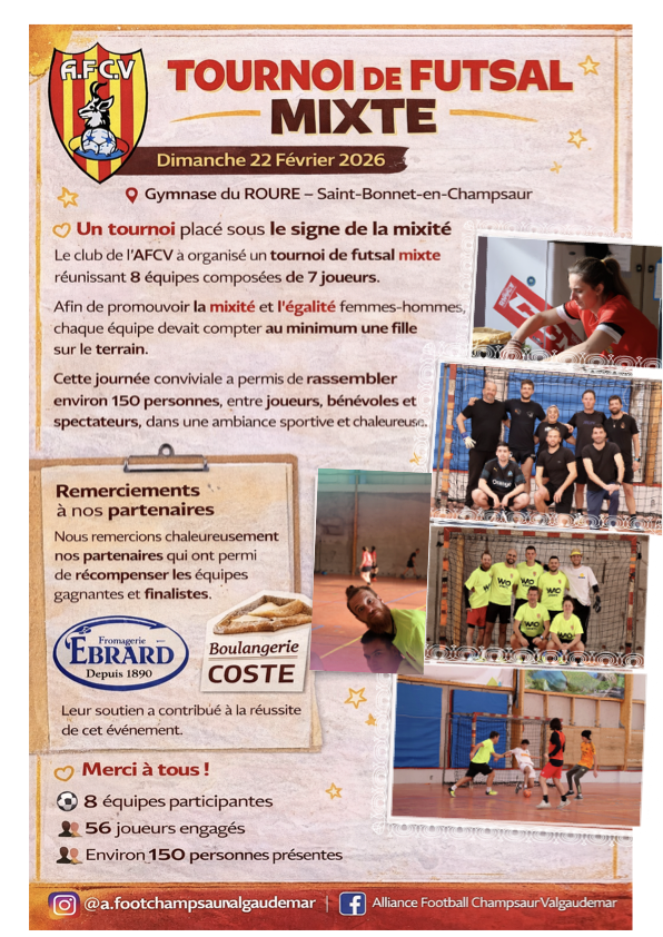 Tournoi de Futsal Mixte — 150 personnes réunies !
